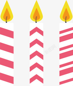 粉色条纹蜡烛素材