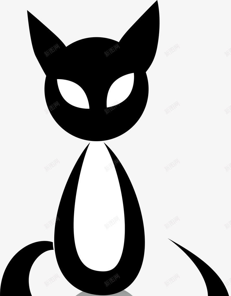 创意黑色猫咪png免抠素材_新图网 https://ixintu.com 创意猫咪 可爱猫咪 呆萌猫咪 盘坐 黑色尾巴 黑色猫咪
