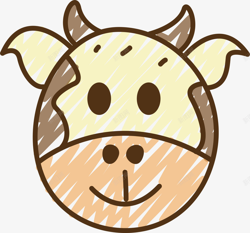 微笑的奶牛png免抠素材_新图网 https://ixintu.com 创意 动物 卡通 奶牛设计 微笑