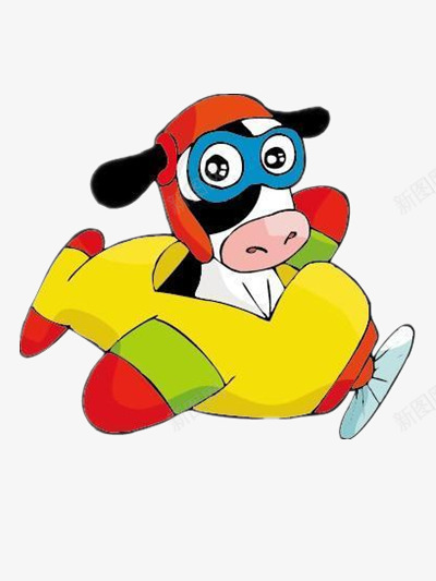 坐着飞机的奶牛png免抠素材_新图网 https://ixintu.com 动物 卡通 图片 素材