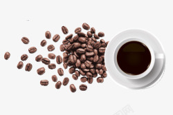 咖啡杯子与咖啡豆素材