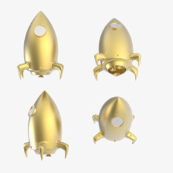 金色大气的火箭模型素材