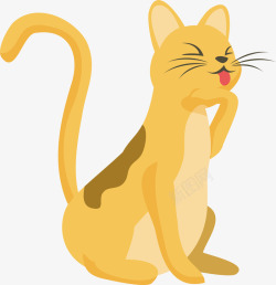 可爱的黄色猫咪矢量图素材