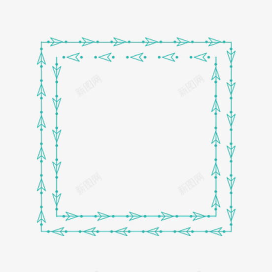 绿色箭头边框png免抠素材_新图网 https://ixintu.com 图框 文本框 相框 箭头画框 绿色边框 花边 装饰边框