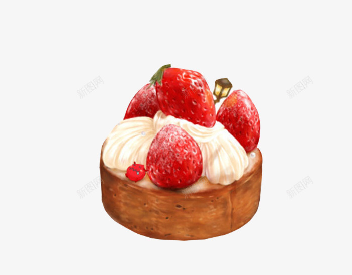 草莓慕斯png免抠素材_新图网 https://ixintu.com 慕斯 手绘 水果 糕点 草莓 蛋糕 食物