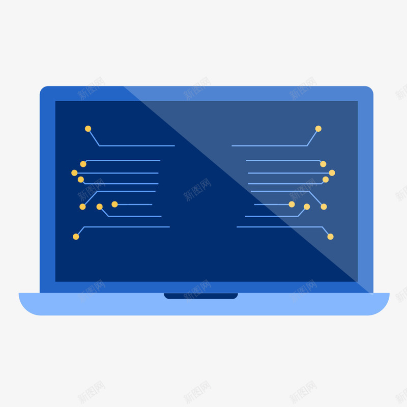 手绘电脑蓝色科技矢量图ai免抠素材_新图网 https://ixintu.com 办公 商务科技 商务科技背景 扁平手绘风格 手绘 电商 电商背景 电脑 矢量背景 纹理背景 蓝色背景 矢量图