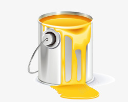 黄色黄油金属油漆桶高清图片