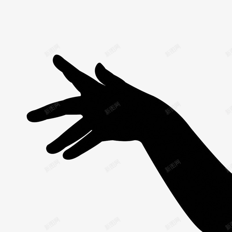 黑白手指示png免抠素材_新图网 https://ixintu.com 向你 大气 影子 手影 手指标 手指示 方向 简约 黑白