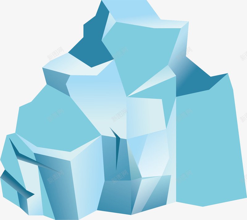 蓝色的冰雕矢量图ai免抠素材_新图网 https://ixintu.com 不规则图形 假山 冰雕 创意 抽象 蓝色 设计 矢量图