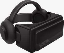 一个黑色VR眼镜矢量图素材