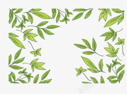 夏季小清新树叶绿茶矢量图素材