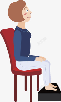 手绘休息的女人做椅子的女人高清图片