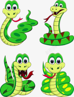 蛇宝宝卡通绿色小蛇高清图片