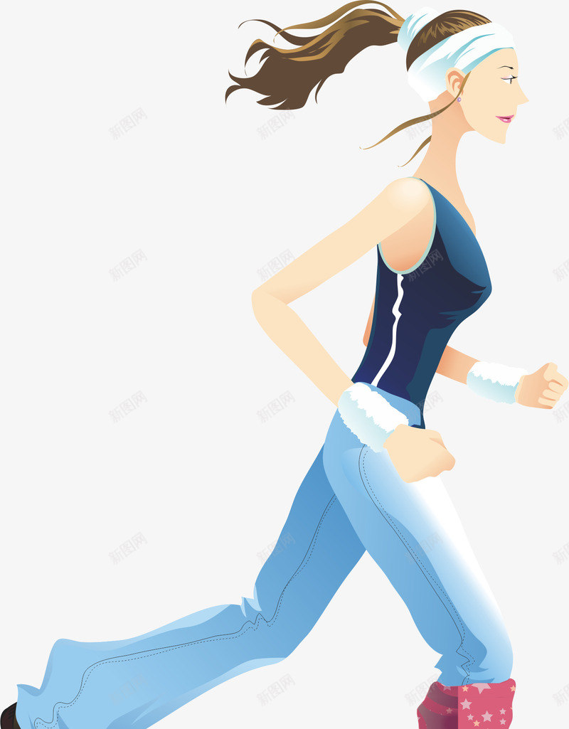 美女健身矢量图ai免抠素材_新图网 https://ixintu.com 健身 晨跑 美体 美女 锻炼 矢量图