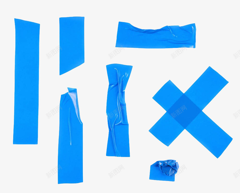 蓝色胶条png免抠素材_新图网 https://ixintu.com 包装胶带 纸 胶带 胶条 蓝色