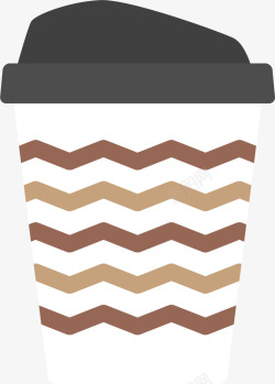 抽象咖啡条纹波浪咖啡杯矢量图高清图片