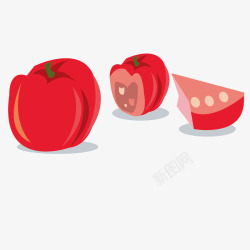两角的西红柿菜市场红色西红柿高清图片