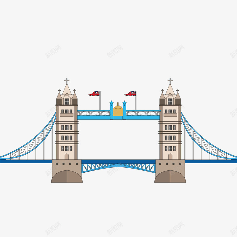 创意伦敦塔桥矢量图ai免抠素材_新图网 https://ixintu.com 伦敦塔桥 创意 卡通 地标 建筑物 手绘 矢量图
