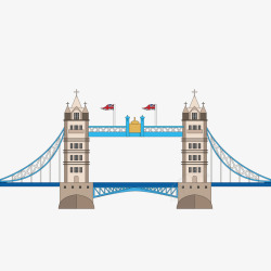 卡通伦敦塔桥创意伦敦塔桥矢量图高清图片