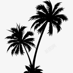 黑色的椰子树素材