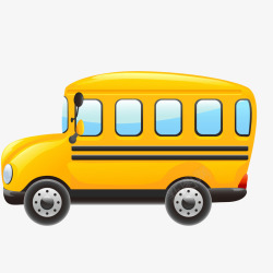 客车设计卡通黄色的客车矢量图高清图片