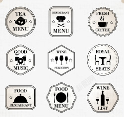用餐标签9款简洁餐厅标签高清图片