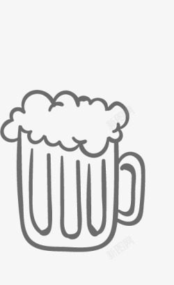 啤酒启瓶器图形手绘的啤酒杯高清图片