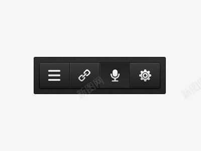 四个黑色界面按钮PSDpsd免抠素材_新图网 https://ixintu.com PSD素材 界面按钮 菜单 设置 语音