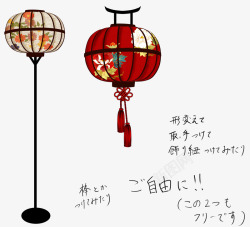 日式古典扇子图案日式灯笼图案高清图片
