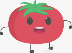 红色开心微笑西红柿素材