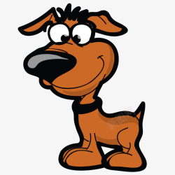 棕色狗的手绘犬类手绘素材