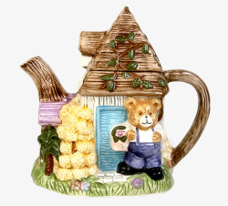 创意茶壶陶瓷创意小熊水壶高清图片