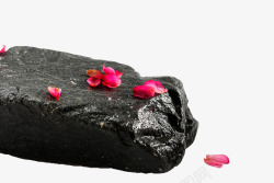 黑色石头上的花卉素材