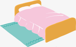 家具床铺粉色的床铺高清图片