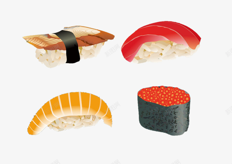 卡通日式料理寿司png免抠素材_新图网 https://ixintu.com 卡通 寿司 料理 日式 食物