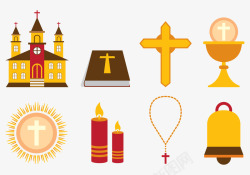 教堂蜡烛基督教用品高清图片