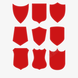 红色防护盾形矢量图素材