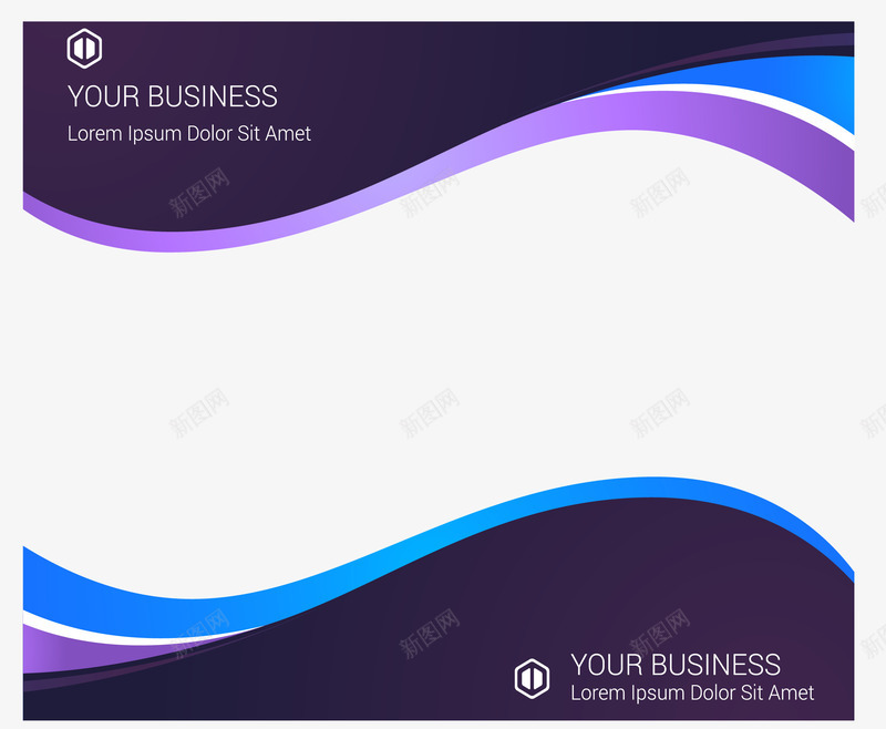 紫色抽象波浪边框png免抠素材_新图网 https://ixintu.com 商务广告牌 抽象图形 波浪边框 矢量素材 紫色边框