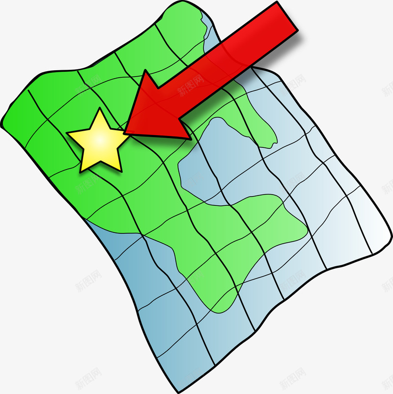 红色箭头五角星标志图标png_新图网 https://ixintu.com 五角星 标志 箭头 红色 绿色