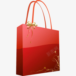喜庆花卉礼物袋礼物包装盒高清图片