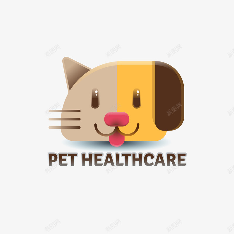 宠物店图标png_新图网 https://ixintu.com LOGO 创意 卡通形象 猫狗