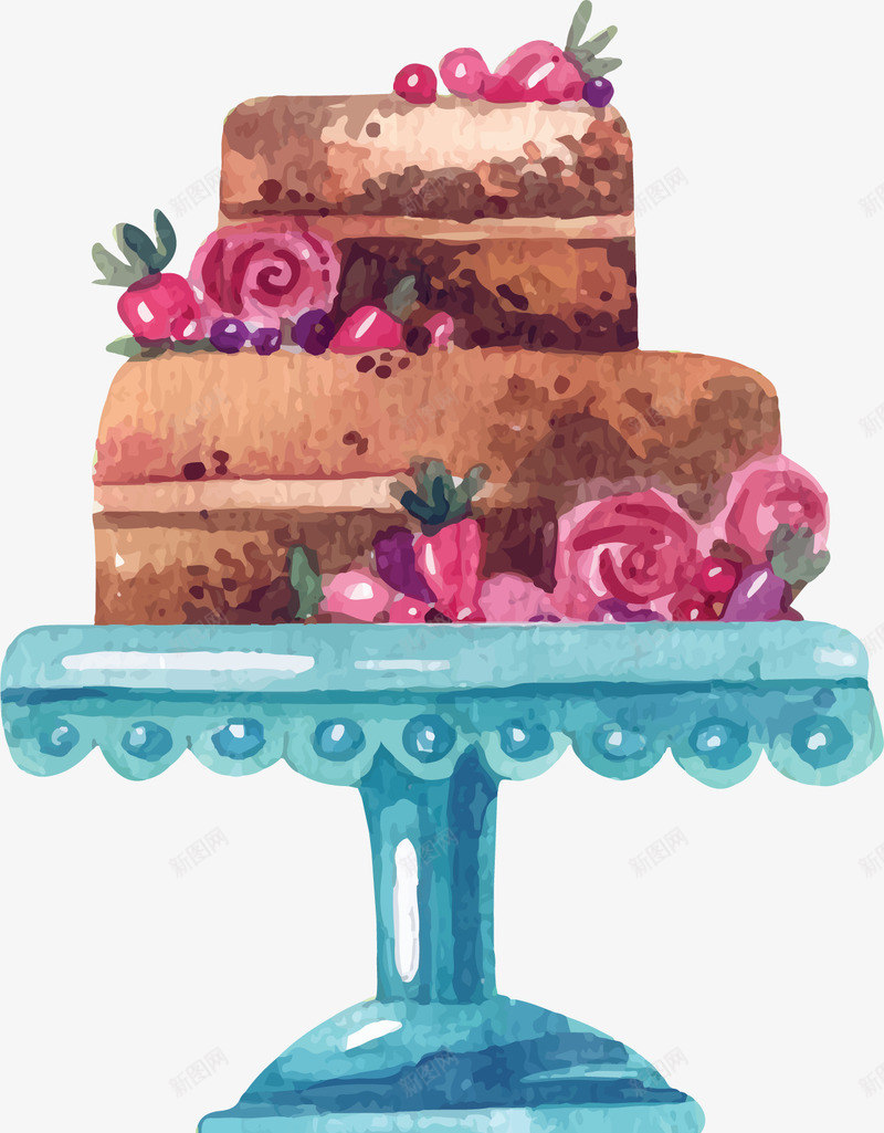 玫瑰装饰巧克力蛋糕矢量图ai免抠素材_新图网 https://ixintu.com 婚礼蛋糕 巧克力 巧克力蛋糕 矢量png 蛋糕 裱花蛋糕 矢量图