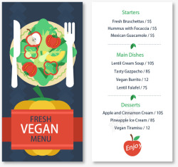 新鲜绿色蔬菜植物菜单海报