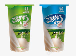 牛奶口味两种不同口味的酸牛奶包装高清图片