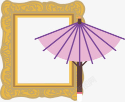 伞日式边框素材
