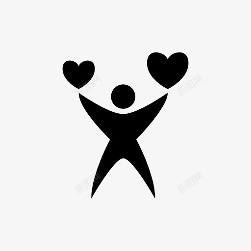 一个人捧起两颗心图标png_新图网 https://ixintu.com heart 心 心形