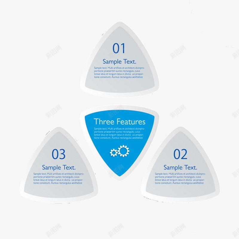 ppt信息模板png免抠素材_新图网 https://ixintu.com 三角标签 传达信息图 米灰色 蓝色