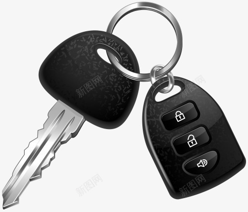 黑色汽车钥匙png免抠素材_新图网 https://ixintu.com 汽车 车钥匙 钥匙 黑色