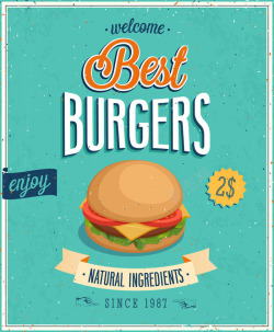 汉堡菜单矢量图海报