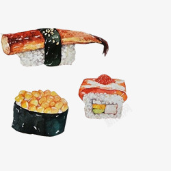 寿司水彩画片素材